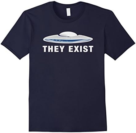 Men's UFO They Exist Shirt [Person of Interest] Medium Navy