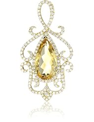 Katie Decker "Tudor" 18k Citrine and Diamond Pendant Necklace