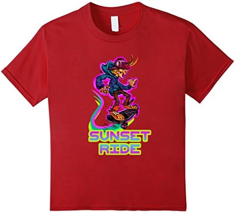 Kids Best Skate T-Shirt Sunset Ride 10 Cranberry