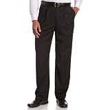 Haggar Men's Luxury Gabardine Ultimate Comfort Pleated Cuffed Dress Pant
