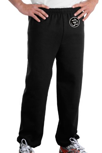 AUM PATCH Mens Yoga OM Pants with Elastic Bottom