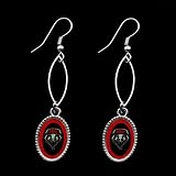 New Mexico Lobos Black-Cherry Oval Drop Earrings