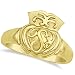 14K Yellow Gold Irish Claddagh Ring Celtic Style for Men or Women Wedding Band (14mm)