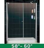 DreamLine Elegance Adjustable 58 to 60 Shower DoorBrushed Nickel