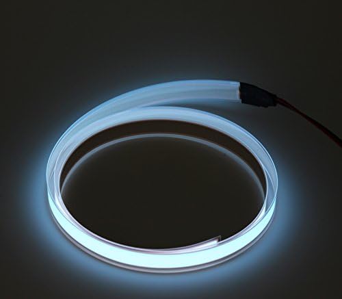 Efrank 3ft 1M Neon Glowing Strobing Electroluminescent Robbin El Tape Belt (White)