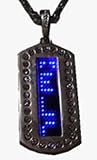 Men's BLUE 4 DIGIT LED DOG TAG Punk Rock Metal