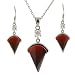 Silver Swarovski Crystal Red Ruby July Birthstone CZ Necklace Earrings Jewelry Set in Gift Box Bucasi SALE
