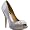 Badgley Mischka Women's Lissa Open-Toe Pump,Grey Satin,5.5 M US