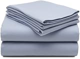 Pinzon 200-Gram Supima Velvet Flannel Queen Sheet Set, Cashmere Blue