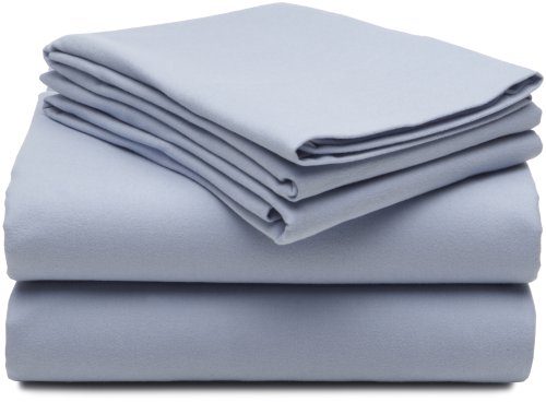 Pinzon 200-Gram Supima Velvet Flannel Queen Sheet Set, Cashmere Blue
