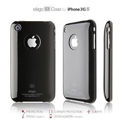 elago S3 Case for iPhone 3G/3GS (High Glossy)-Black + Universal Dock Adapter + S2 Stand included
