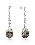 Forzieri White and Black Diamond 18K Gold Drop Earrings