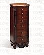 Cherry Brown Finish Wood Jewelry Armoire Cabinet Chest