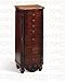 Jewelry : Cherry Brown Finish Wood Jewelry Armoire Cabinet Chest