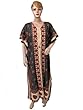 Black Cream Printed Kimono Sleeves Cotton Caftan Kaftan Night Wear Black Cream Printed Kimono Sleeves Cotton Caftan Kaftan Night Wear
