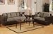 Bobkona Seattle Microfiber Sofa and Loveseat 2-Piece Set in Pebble Color