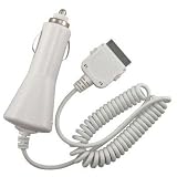 Car Charger for the Apple iPod Nano 3G, iPod Classic, iPod Touch, iPhone, iPod 3G 4G 5G Video, Mini, iPod Photo, and iPod Nano 1G 2G models Color White