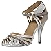 Msmushroom Woman's Fashion Pu Soft Dancing Shoes 4''heel,grey and Silver