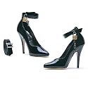 5 Inch Sexy Classic Pump Shoe Women's Dress Shoe Black With Lock And Key