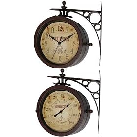 Two Sided Charleston Clock Thermometer Wall Clock by Simply Wall Clocks