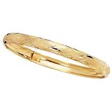 10k 6mm Yellow Gold Bangle Bracelet - 8 Inch