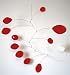 Red Modern Hanging Art Mobile - Calder Inspired Retro Hip Style Home Decor