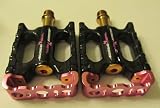 Carbon Pedals with Titanium Spindle and Pink Cage