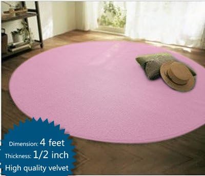Attractive Design Round Carpet 47inch Dimension Comfortable Exercise Mat Home Rug (Pink)