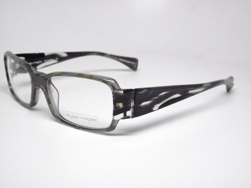 ALYSON MAGEE GLASSES DESIGNER FASHION HANDMADE PRESCRIPTION EYEGLASSES FRAME UNISEX AUTHENTIC GREEN GREY ANIMAL PRINT FRAME|DEMO LENS AM702 23