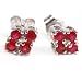 Ruby Cluster Stud Earring, 14k White Gold (T.w 0.45)