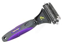 Pet Dematting Comb By Hertzko - Suitable for Dogs and Cats - Removes Loose Undercoat, Mats and Tangled Hair- Great Tool for Brushing and Deshedding.
