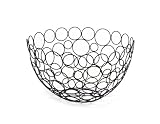Spectrum 86810 Shapes/Circles Round Fruit Bowl, Black