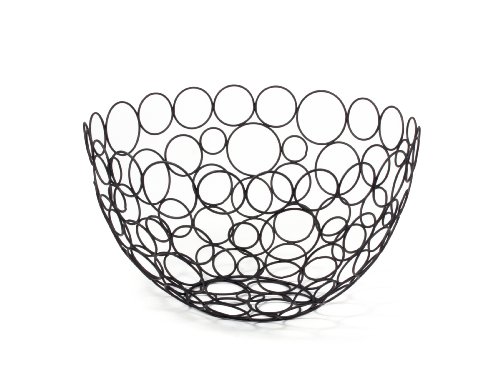 Spectrum 86810 Shapes/Circles Round Fruit Bowl, Black