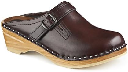 Women's Båstad Original Raphael Leather Clog, Black Cherry Leather, 38 EU (8 US)