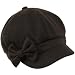 Ladies Winter Fall 6 Panel Newsboy Gatsby Cabbie Driver Ribbon Bow Cap Hat Black