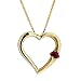 Ruby set in 14k Yellow Gold Heart Shaped Pendant