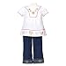 Cuffed Pants - BT Kids Toddler Girl White Heart Tee Shirt Jean Cuffed Pants Outfit 4T