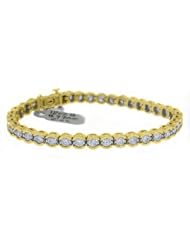 14k Yellow Gold 6.02 Carat Round Diamond Tennis Bracelet