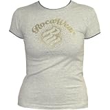 Rocawear - NEW Ladies Rocawear Short Sleeve Gold Logo Shirt Gray