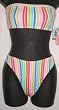 Juniors Bandeau Top Modified Bottom Swimsuit - Rainbow Stripe