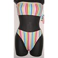 Juniors Bandeau Top Modified Bottom Swimsuit - Rainbow Stripe