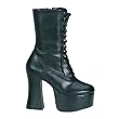 4 3/4 Inch Sexy High Heel Ankle Boots Black Platform Boots PU
