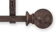 Source Global Unique 50-Inch to 98-Inch Adjustable Curtain Rod Sets, Ball Style, Brown