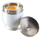 Kitchen Craft Porcelain Single Egg Coddler with Stainless Steel Top