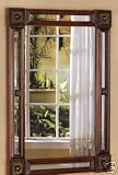 Cherry Finish Wall Mirror Gold Accents