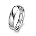 Singring Lover's Heart Shape Titanium Mens Ladies Promise Ring 