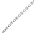 14K White Gold Fancy Filigree Link Bracelet - 7.25 inches