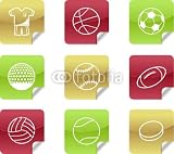 Wallmonkeys Peel and Stick Wall Decals - Sports Balls - Web 2.0 Und Blog Icons #8 - 24"W x 21"H Removable Graphic