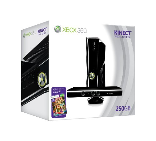 Microsoft Xbox 360 Limited Edition Kinect Holiday Bundle With Game Pad, Kinect - Wireless - Black - ATI Xenos - 1920 x 1080 - 16:9 - 1080p - Dolby Digital - DVD-Reader - 250 GB HDD - Fast Ethernet - Wi-Fi - HDMI - USB