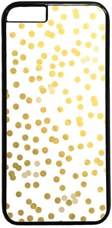 Iphone 6 Plus Case,Gold Confetti Dots Wallpaper Design PC Black Case for Iphone 6 5.5inch(B Series)